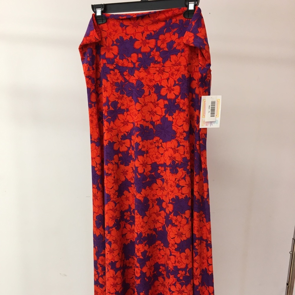 LuLaRoe Maxi Skirt XL Bright Floral Pattern NEW